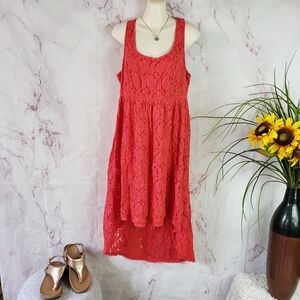 Torrid Coral Lace High Low Dress